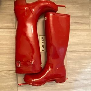 Hunter Original Tall Gloss Rain Boots LN w. Box Size 7